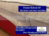 1-Persoons Matras - POCKET HYBRID 7 ZONE 21 CM - 3D - Met handgrepen en Biez  - Stevig ligcomfort - 80x220/21