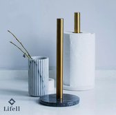 Bol.com Lifell Keukenrolhouder - Staande Luxe Zwart - Marmer Brons/Goud aanbieding