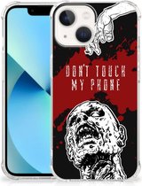 Telefoon Hoesje geschikt voor iPhone 13 mini Backcover Soft Siliconen Hoesje met transparante rand Zombie Blood