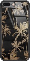 iPhone 8 Plus/7 Plus hoesje glass - Palmbomen | Apple iPhone 8 Plus case | Hardcase backcover zwart
