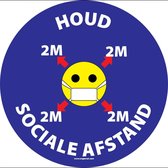 Vloersticker 'Houd sociale afstand', blauw, 100 mm