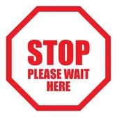 Vloersticker 'Stop please wait here', 300 mm
