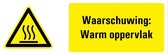 Tekststicker waarschuwing warm oppervlak, W017 400 x 150 mm