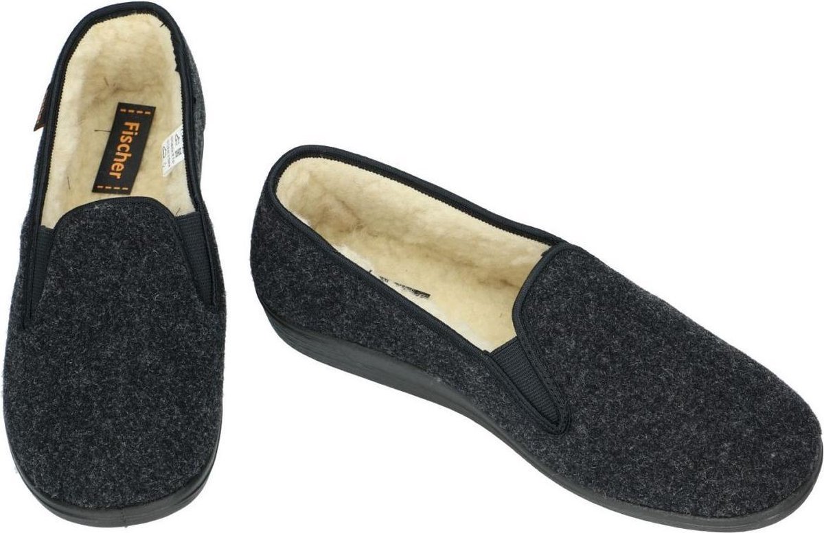 Fischer -Heren grijs donker pantoffels & slippers Fischer -Heren grijs donker pantoffels & slippers