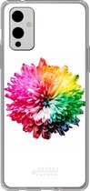 6F hoesje - geschikt voor OnePlus 9 -  Transparant TPU Case - Rainbow Pompon #ffffff