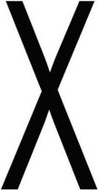 Letter 'X' sticker zwart 70 mm