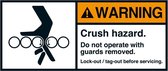 Warning Guard removed sticker, ANSI 45 x 100 mm