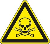 Waarschuwingssticker giftige stoffen - ISO 7010 - W016 25 mm - 10 stuks per kaart