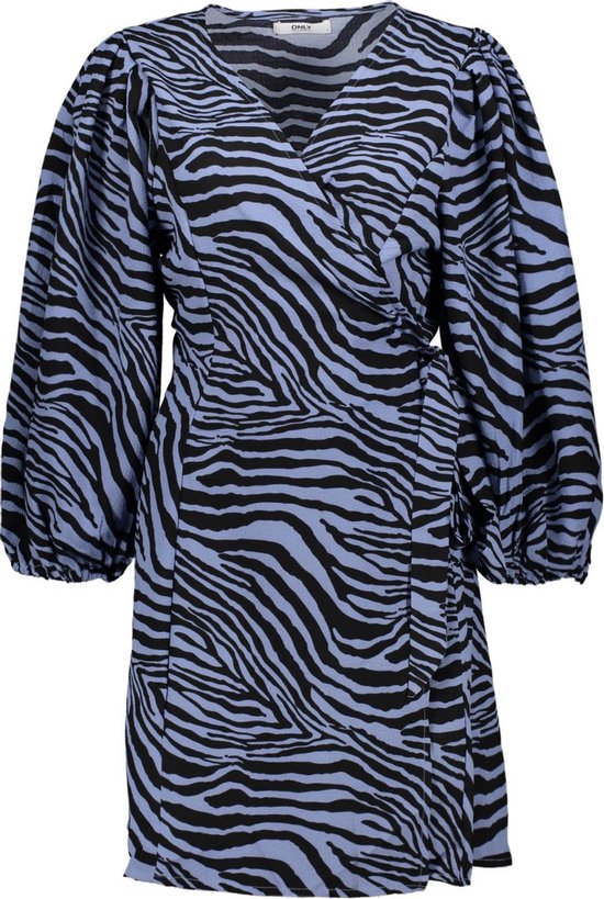 Onljenni 7/8  Wrap Dress Wvn 15232714 Cashmere Blue/black Zebra
