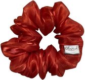 Ellastiek Scrunchie Satijn Rood Oranje - Haarelastiekjes - Haar Accessoires Vrouwen - Wokkels - Scrunchies - Haarelastiekjes Scrunchie - Luxe kwaliteit - handgemaakte in Nederland