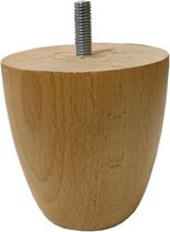Blank houten ronde meubelpoot 10 cm (M10)