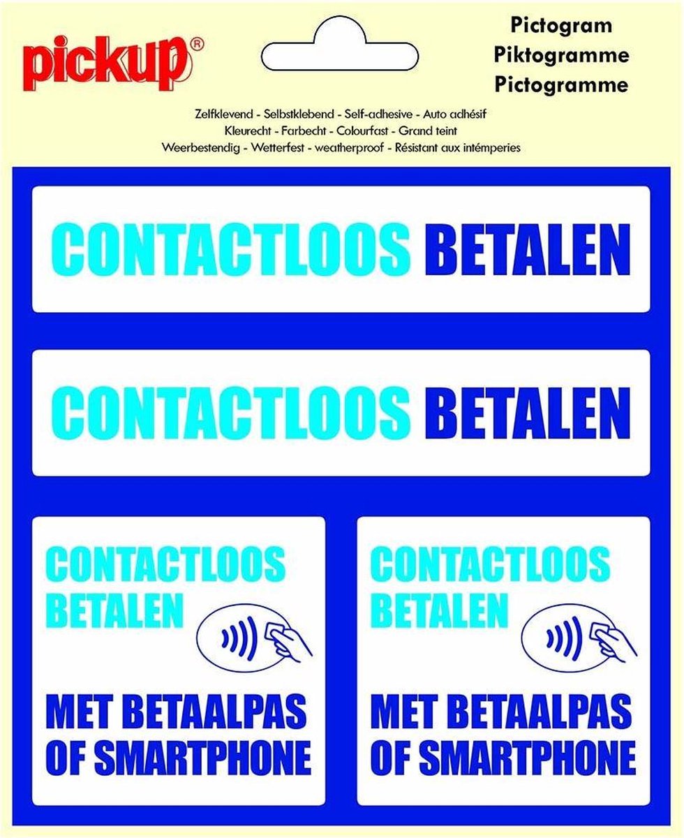 Vuiligheid Telegraaf schijf Pickup Pictogram 15x15 cm 4 op 1 - Contactloos betalen met pas of  smartphone | bol.com