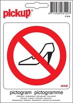 Pickup Pictogram 10x10 cm - Verboden voor naaldhakken