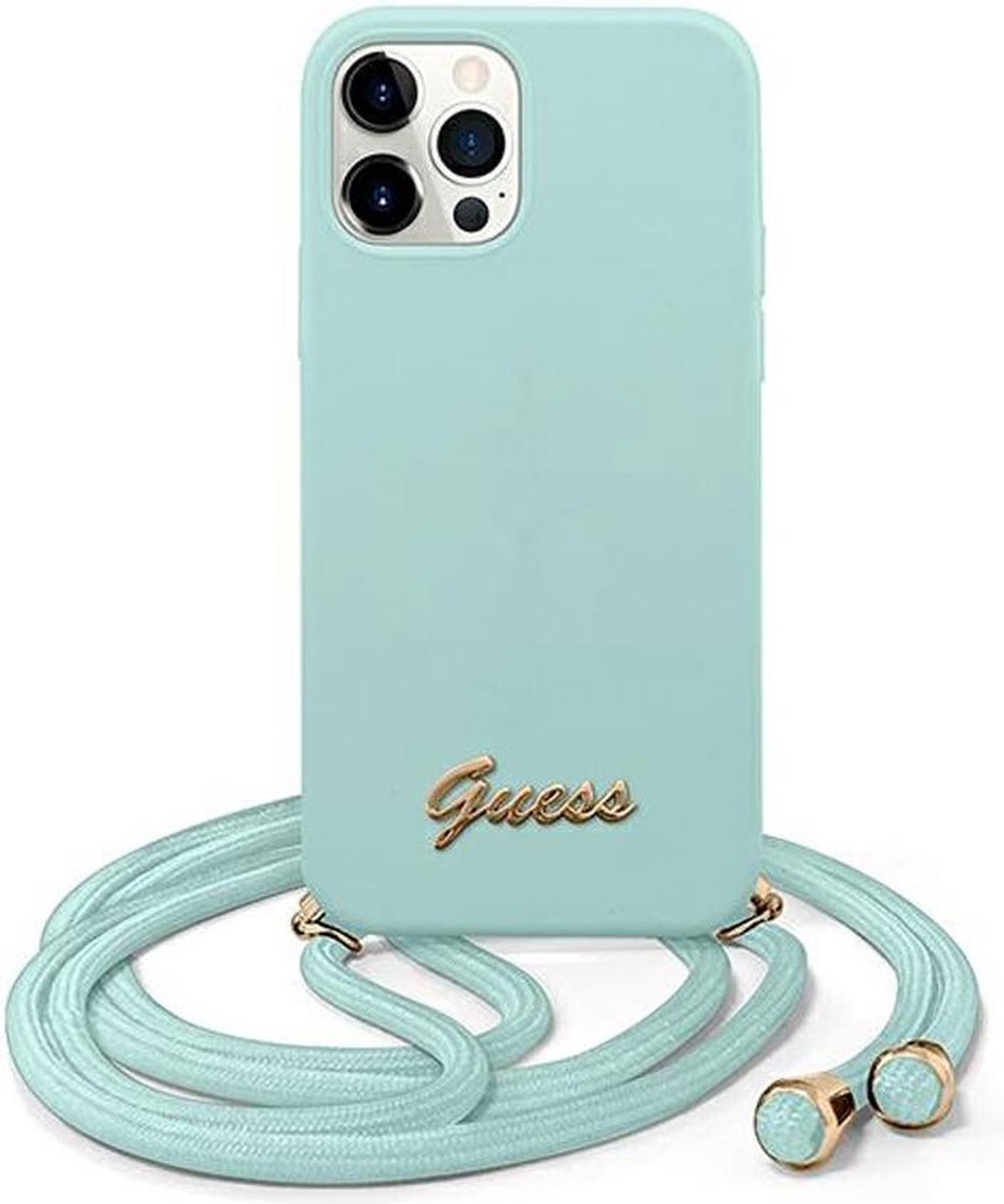 iPhone 12 Pro Max Backcase hoesje - Guess - Effen Mintgroen - Silicone