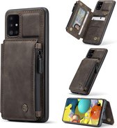 CASEME Samsung Galaxy A51 Back Cover Wallet Case - Portemonnee Hoesje - Koffie