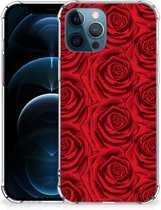 GSM Hoesje iPhone 12 | 12 Pro Anti Shock Case met transparante rand Red Roses