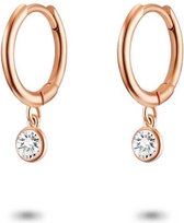 Twice As Nice Oorbellen in rosé zilver, oorring met zirkonia