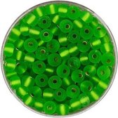 9564-054 Rocailles groen mat zilverkern 4.5mm