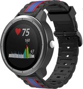 Siliconen Smartwatch bandje - Geschikt voor  Garmin Vivoactive 3 Special Edition band - zwart/blauw - Horlogeband / Polsband / Armband