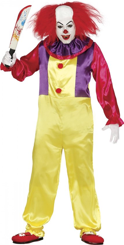 ADULTES HOMMES effrayant ZOMBIE CLOWN HALLOWEEN cirque costume déguisement 