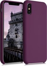 kwmobile telefoonhoesje voor Apple iPhone X - Hoesje met siliconen coating - Smartphone case in magenta-lila