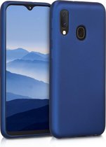 kwmobile telefoonhoesje voor Samsung Galaxy A20e - Hoesje voor smartphone - Back cover in metallic blauw