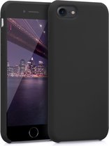 kwmobile telefoonhoesje geschikt voor Apple iPhone SE (2022) / iPhone SE (2020) / iPhone 8 / iPhone 7 - Hoesje met siliconen coating - Smartphone case in mat zwart