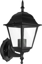LED Tuinverlichting - Buitenlamp Nostalgisch - Aigi Nuosty Up - E27 Fitting - Mat Zwart - Aluminium