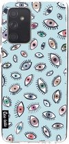 Casetastic Samsung Galaxy A52 (2021) 5G / Galaxy A52 (2021) 4G Hoesje - Softcover Hoesje met Design - Eyes Blue Print