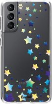 Casetastic Samsung Galaxy S21 4G/5G Hoesje - Softcover Hoesje met Design - Funky Stars Print