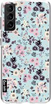 Casetastic Samsung Galaxy S21 Plus 4G/5G Hoesje - Softcover Hoesje met Design - Flowers Pastel Print