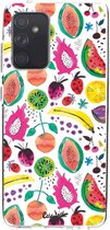 Casetastic Samsung Galaxy A52 (2021) 5G / Galaxy A52 (2021) 4G Hoesje - Softcover Hoesje met Design - Tropical Fruits Print