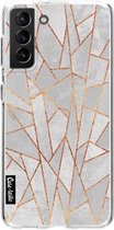 Casetastic Samsung Galaxy S21 Plus 4G/5G Hoesje - Softcover Hoesje met Design - Shattered Concrete Print
