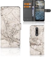 Coque avec pour Nokia 2.4 Portefeuille Marbre Beige