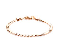 ZINZI zilveren armband rosé verguld hartjes 4,5mm breed ZIA1798R