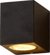 Wandlamp - Buiten - Vierkant - 1xGU10 - 5W - Dimbaar - Zwart - 2700K