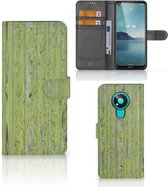 Wallet Book Case Nokia 3.4 Telefoon Hoesje Green Wood