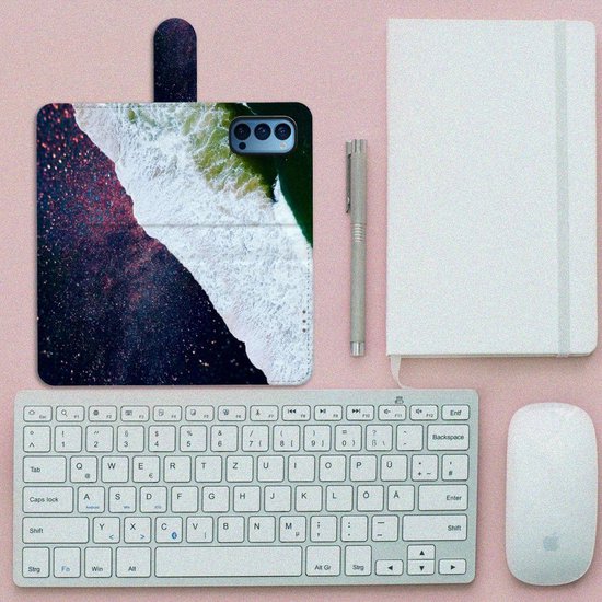 Etuis Portefeuille Compatible avec Cuir Flip Cover Fermeture magnétique pour OPPO Reno 4 Pro 5G Coque Espace Mer