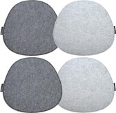 Coussin d'assise 4 feutre ovale 40x37cm Coussin d'assise réversible 8mm gris clair et gris