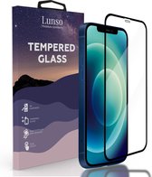 Lunso - Gehard Beschermglas - Full Cover Tempered Glass - Geschikt voor iPhone 12 Mini - Black Edge