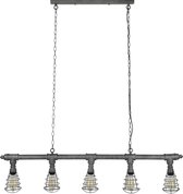 Industriële hanglamp 5xØ12 cm 5xØ12 cm in zilverkleurig antiek metaal