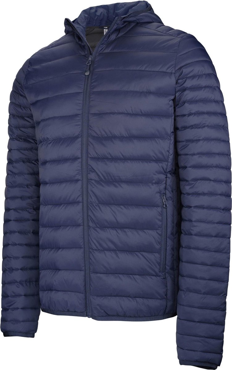 Kariban Heren Lichtgewicht Hooded Down Jacket Marine Blauw