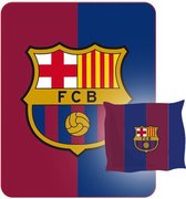 FC Barcelona Kussen Set Stripes - Sierkussen en Fleecedeken - Polyester