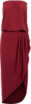 Urban Classics - Bandeau Midi Asymmetric Lange jurk - XS - Rood