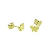 Aramat jewels ® - Oorstekers vlinder staal goudkleurig 5mm x 7mm