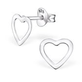Aramat jewels ® - 925 sterling zilveren oorbellen hart open