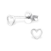 Aramat jewels ® - 925 sterling zilveren oorbellen open hart 5mm
