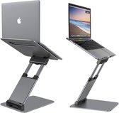 Ergonomische Laptop Standaard - Volledig verstelbaar - Staand en zittend werken - Universele Laptophouder - Aluminium - Grijs