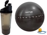 Tunturi - Fitness Set - Shakebeker - Gymball Zwart met Anti Burst 90 cm