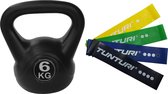 Tunturi - Fitness Set - Weerstandsbanden 4 stuks - Kettlebell 6 kg